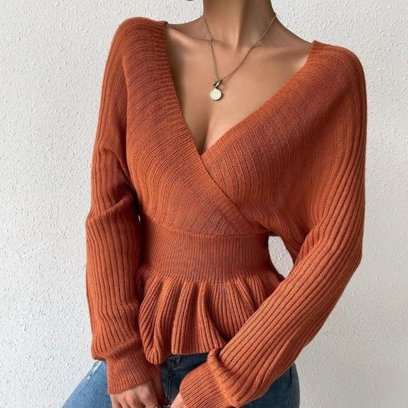 Preppy Womens Peplum Sweater - Picture 2 of 5